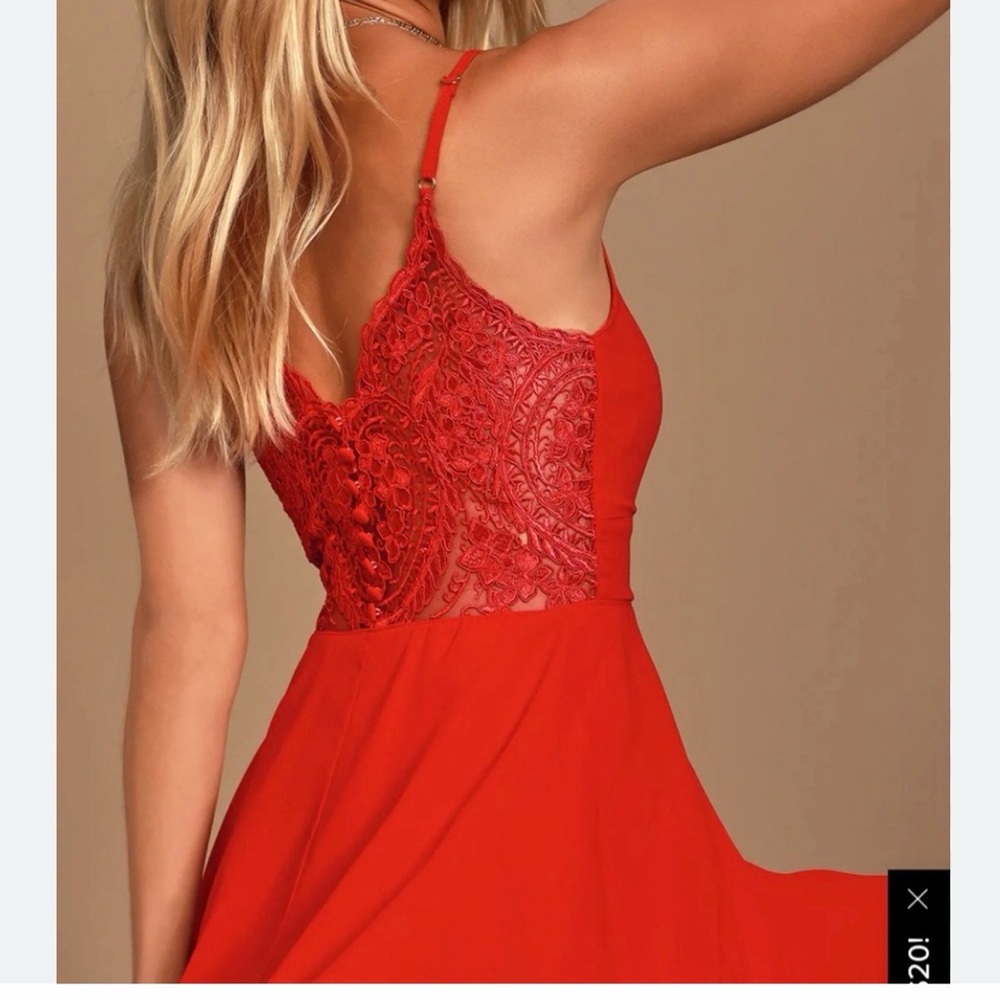 Lulu's Red Strapless Swing Mini Dress